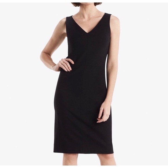 MM.LaFleur Dresses & Skirts - MM.LaFleur Rachel Dress Black V-Neck Sleeveless Sheath Ponte‎ Knit Size 14